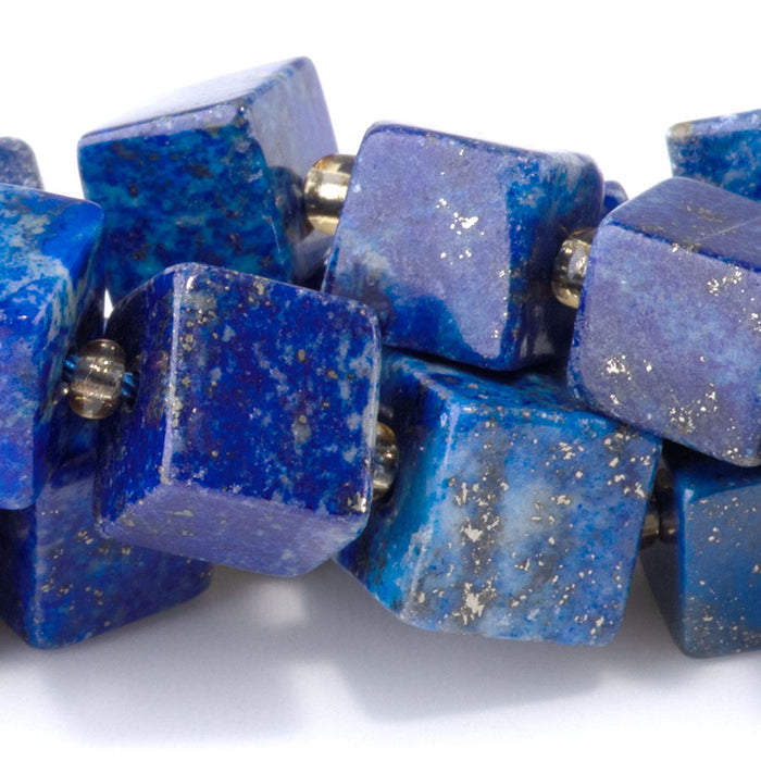 Lapis 7-8mm Irregular Cube - 15-16 Inch