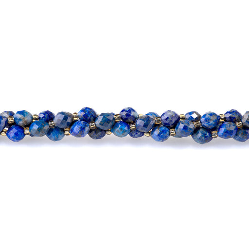 This is a Dakota Stones 7x8mm Lapis Microfaceted Egg Gemstone strand of round beads in 15-16 inch strand.