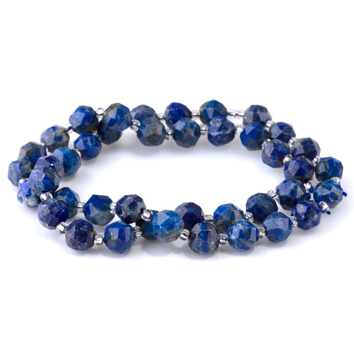 Lapis 7x8mm Faceted Nugget - 15-16 Inch