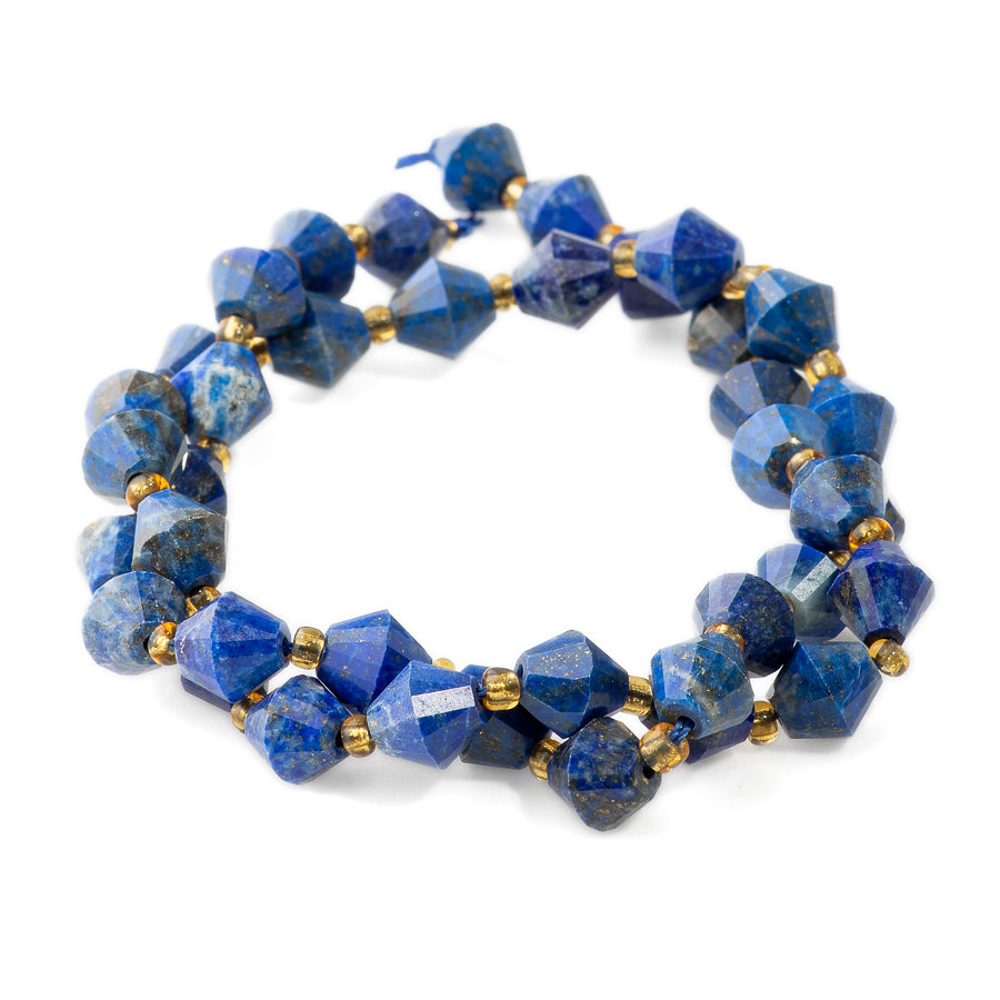 Lapis Natural 8mm Bicone Faceted A Grade - 15-16 Inch