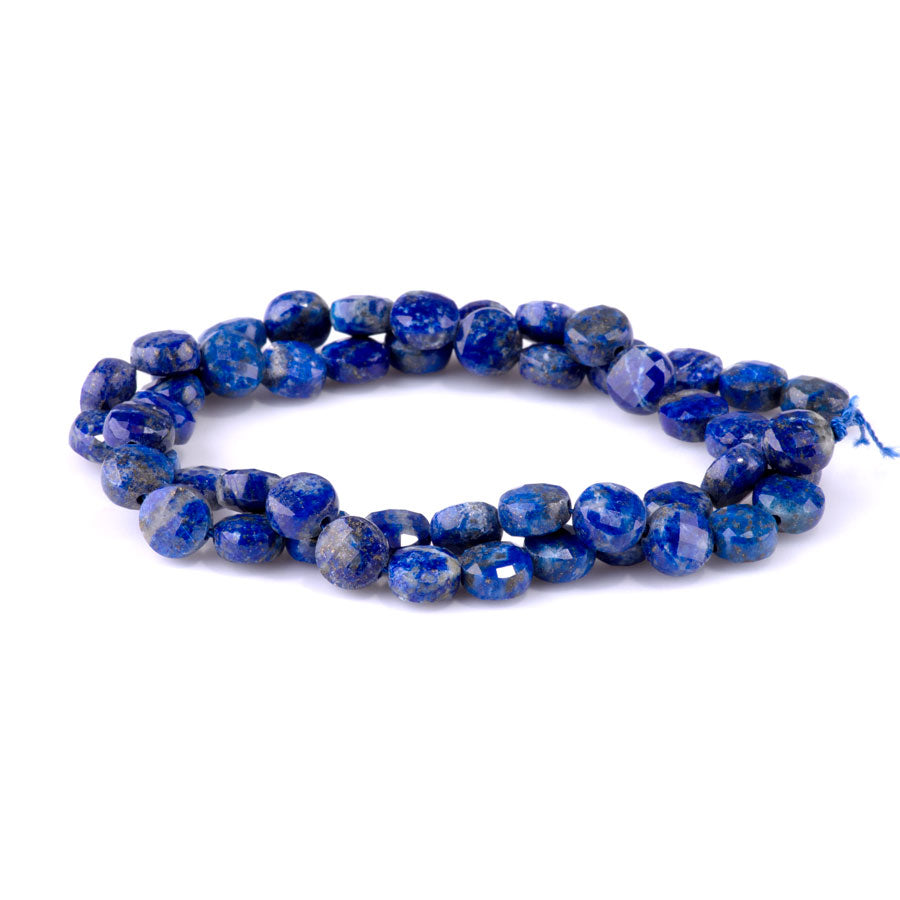 Lapis 8mm Coin Faceted - 15-16 Inch