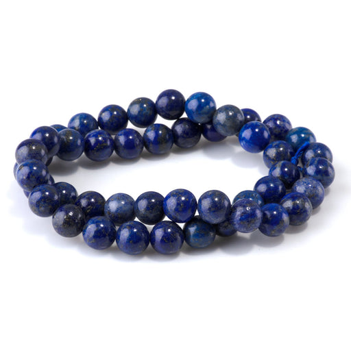 This is a Dakota Stones 8mm Lapis Gemstone strand with round beads in 15-16 inch strand.