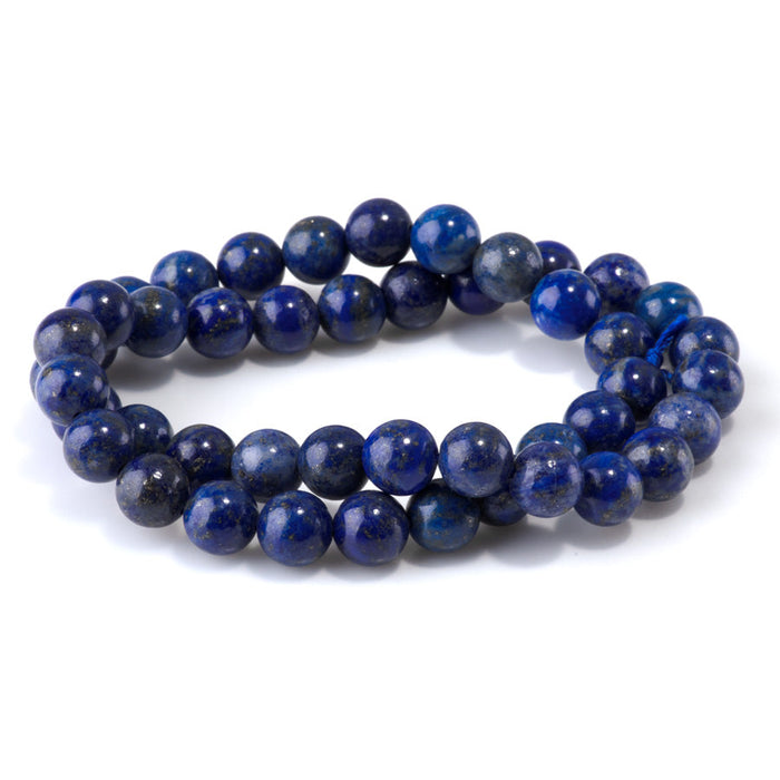 This is a Dakota Stones 8mm Lapis Gemstone strand with round beads in 15-16 inch strand.