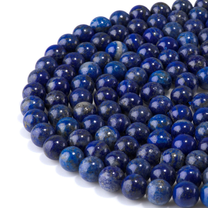 This is a Dakota Stones 8mm Lapis Gemstone strand with round beads in 15-16 inch strand.