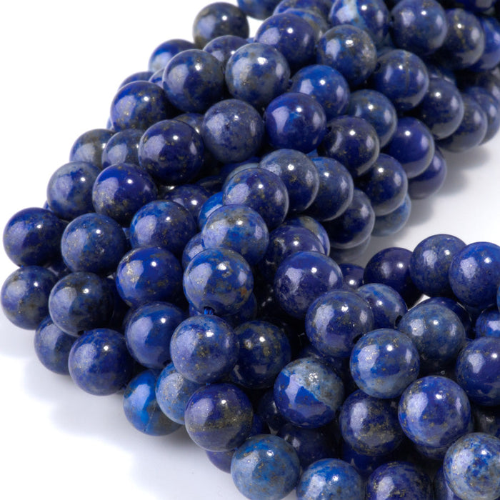 This is a Dakota Stones 8mm Lapis Gemstone strand with round beads in 15-16 inch strand.