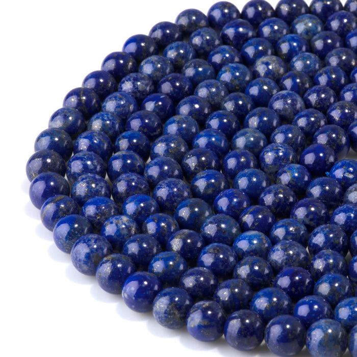 This is a Dakota Stones 8mm Lapis Gemstone strand with AAA grade round beads in 15-16 inch strand.