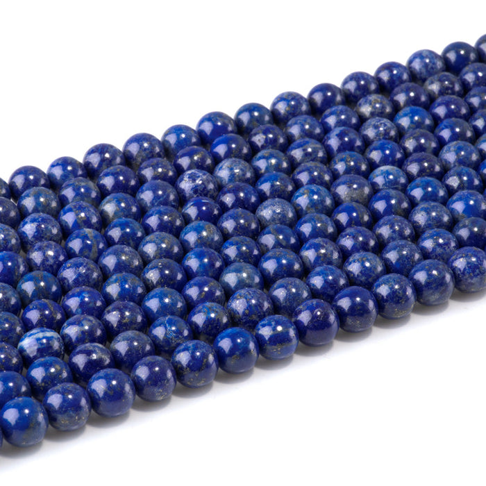 This is a Dakota Stones 8mm Lapis Gemstone strand with AAA grade round beads in 15-16 inch strand.