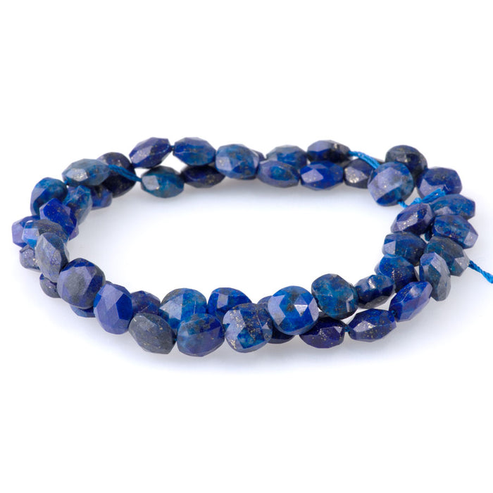 Lapis 8mm Faceted Puff Square - 15-16 Inch