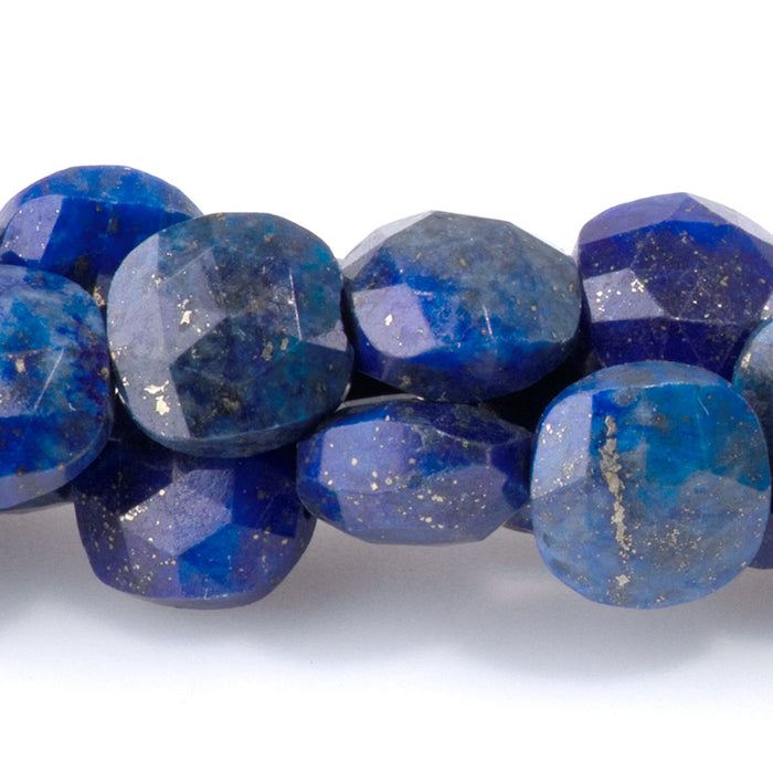 Lapis 8mm Faceted Puff Square - 15-16 Inch