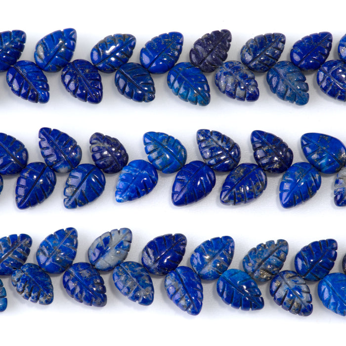 Lapis 8x11mm Leaf - 8 Inch