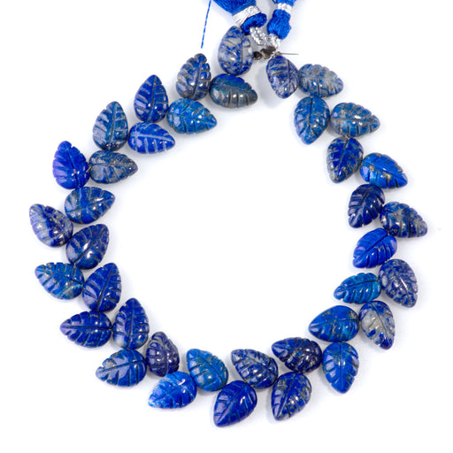 This is a Dakota Stones 8x11mm Lapis Leaf Gemstone strand of round beads in 8 inch strand.