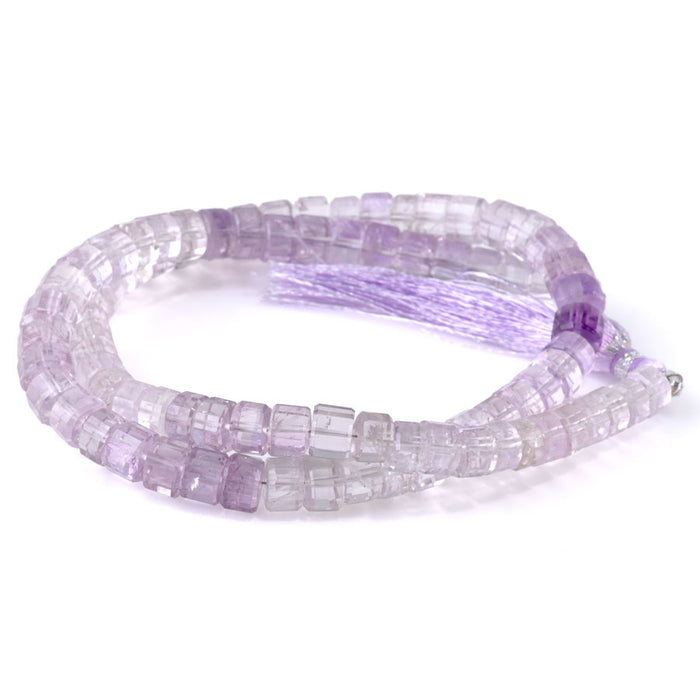 Lavender Amethyst 8mm Banded Faceted Tyre - 15-16 Inch