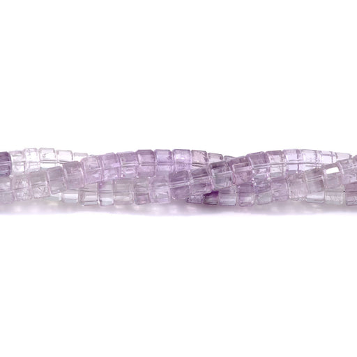 This is a Dakota Stones 8mm Lavender Amethyst Banded Gemstone strand with faceted heishi beads in 15-16 inch strand.
