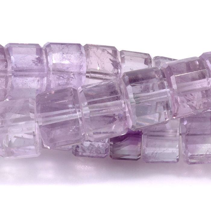 Lavender Amethyst 8mm Banded Faceted Tyre - 15-16 Inch