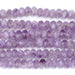 This is a Dakota Stones 2-5mm Fdc Lavender Amethyst Diamond Cut Gemstone strand with faceted rondelle beads in 8 inch strand.