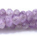 This is a Dakota Stones 2-5mm Fdc Lavender Amethyst Diamond Cut Gemstone strand with faceted rondelle beads in 8 inch strand.