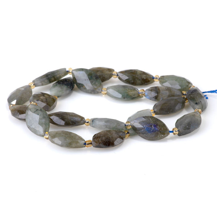 Labradorite 10x16mm Faceted Marquise Bead - 15-16 Inch