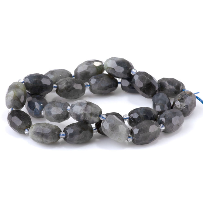 Dark Labradorite 10x16mm Faceted Nugget - 15-16 Inch