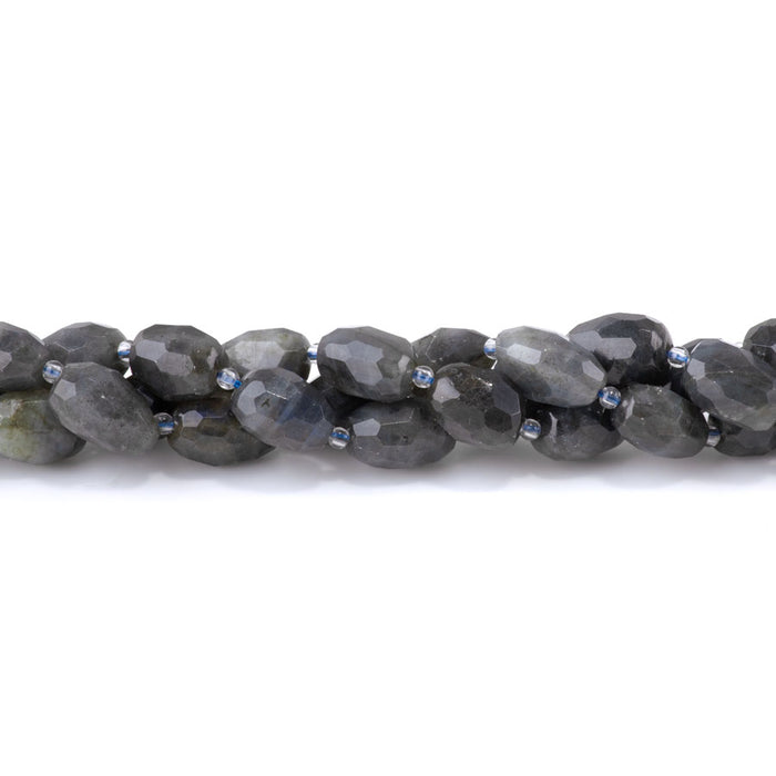 Dark Labradorite 10x16mm Faceted Nugget - 15-16 Inch