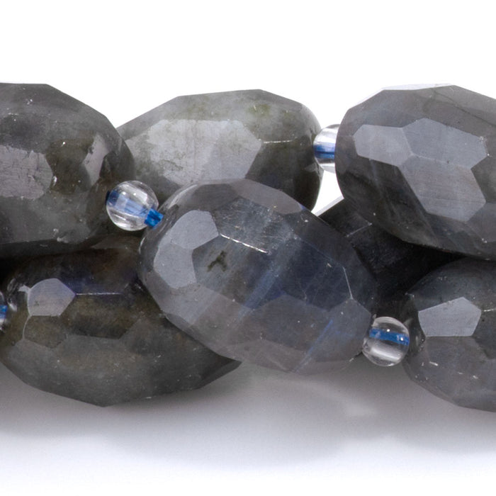 Dark Labradorite 10x16mm Faceted Nugget - 15-16 Inch