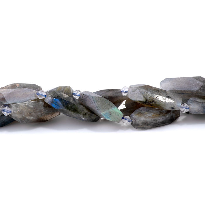 Labradorite 12x28-15x30mm Faceted Nugget AA Grade - 15-16 Inch