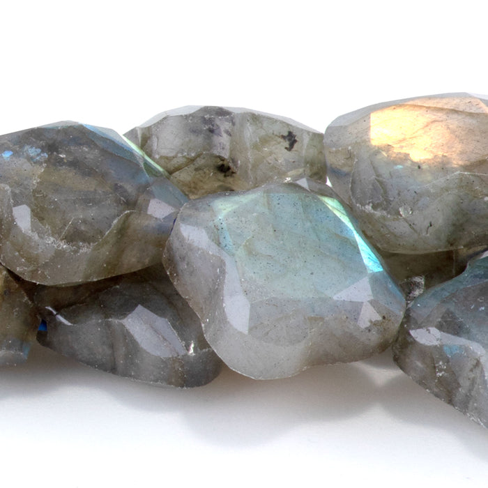 Labradorite 13mm Faceted Clover A Grade - 15-16 Inch
