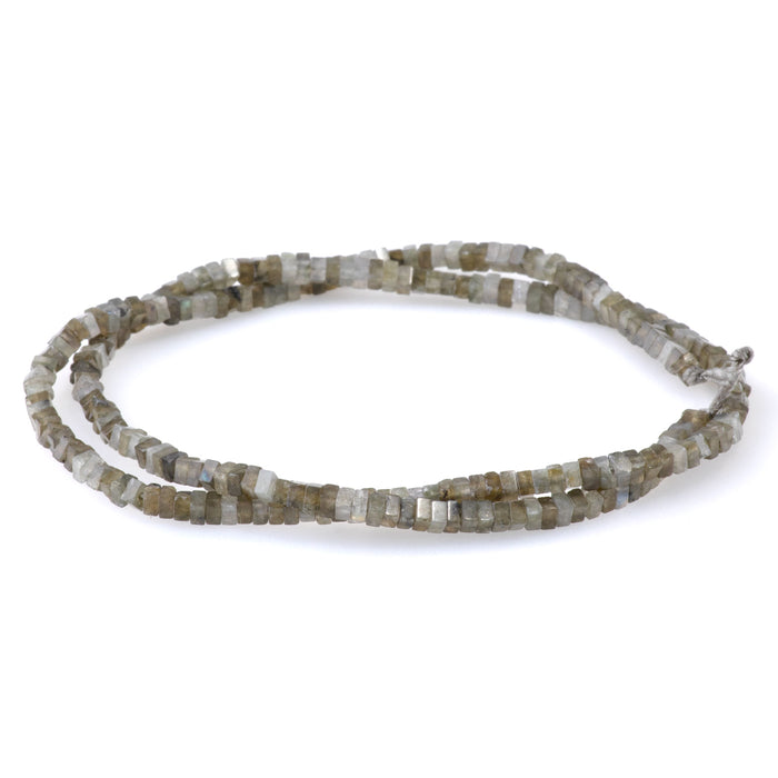 Labradorite 1x2mm Square Rondelle - 15-16 Inch