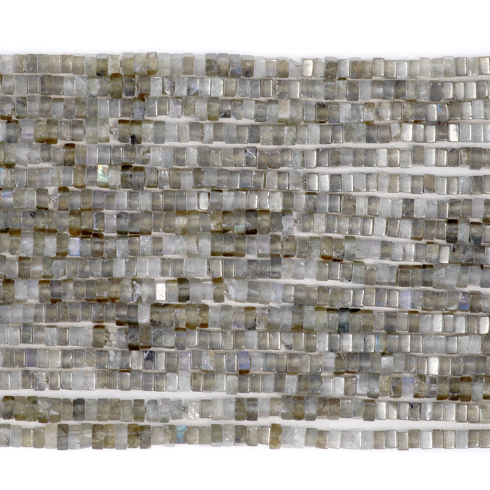 Labradorite 1x2mm Square Rondelle - 15-16 Inch