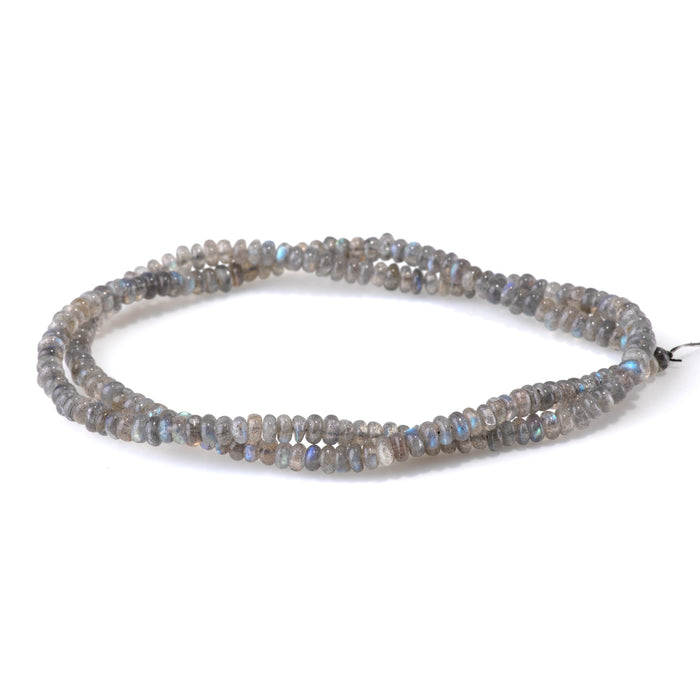 Labradorite 2-3x4mm Irregular Rondelle Bead - 15-16 Inch