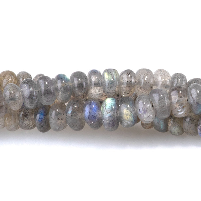 Labradorite 2-3x4mm Irregular Rondelle Bead - 15-16 Inch