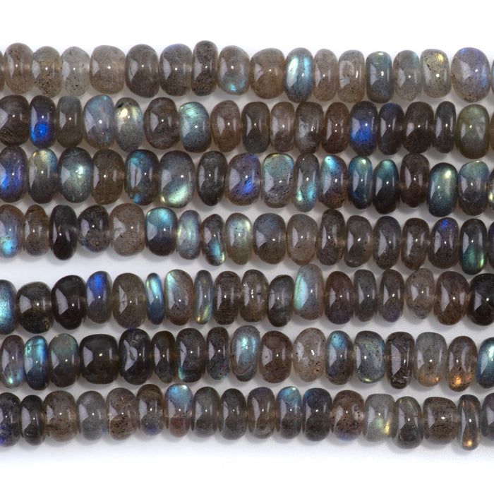 Labradorite 2-7mm Rondelle AA Grade - 10 Inch