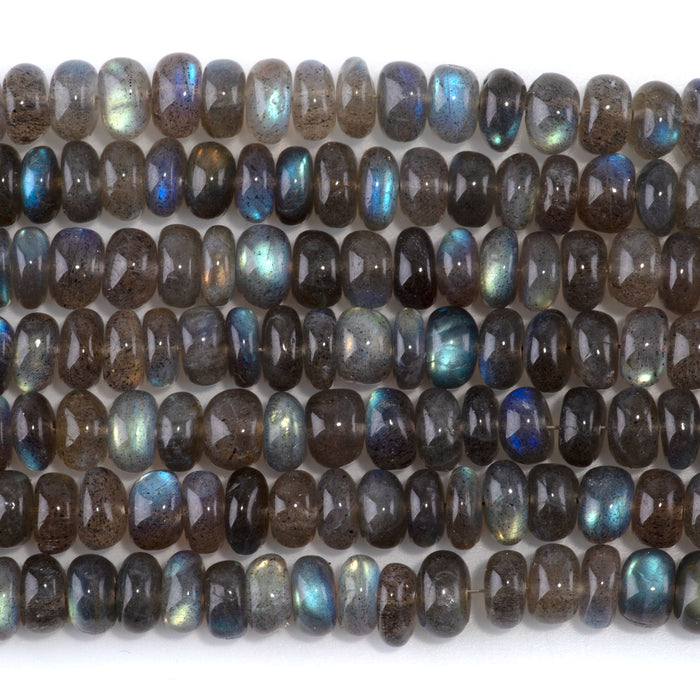 Labradorite 3-8mm Rondelle AA Grade - 10 Inch