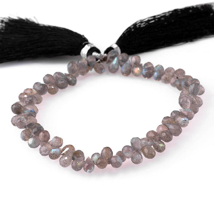 Labradorite 3x6-6x9mm Faceted Irregular Drop - 8 Inch