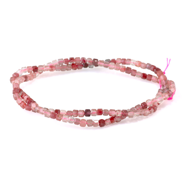 Red Andesine Labradorite 3mm Table Cut Cube - 15-16 Inch