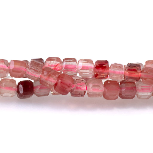 This is a Dakota Stones 3mm Red Andesine Labradorite Gemstone strand with table-cut cube beads in 15-16 inch strand.