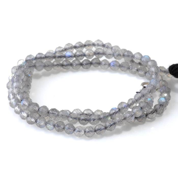 SPECIAL PRICE Labradorite 3mm Faceted Round - 15 Inch