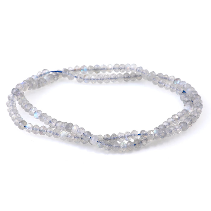 Labradorite 3x4mm Faceted Rondelle AAA Grade- 15-16 Inch