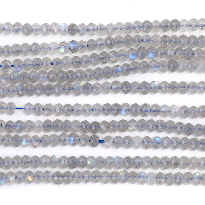 Labradorite 3x4mm Faceted Rondelle AAA Grade- 15-16 Inch