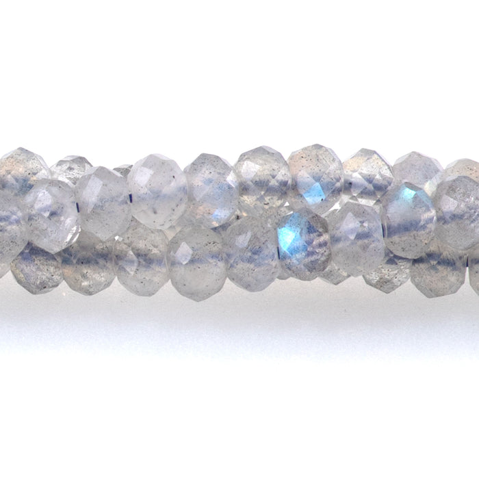 Labradorite 3x4mm Faceted Rondelle AAA Grade- 15-16 Inch