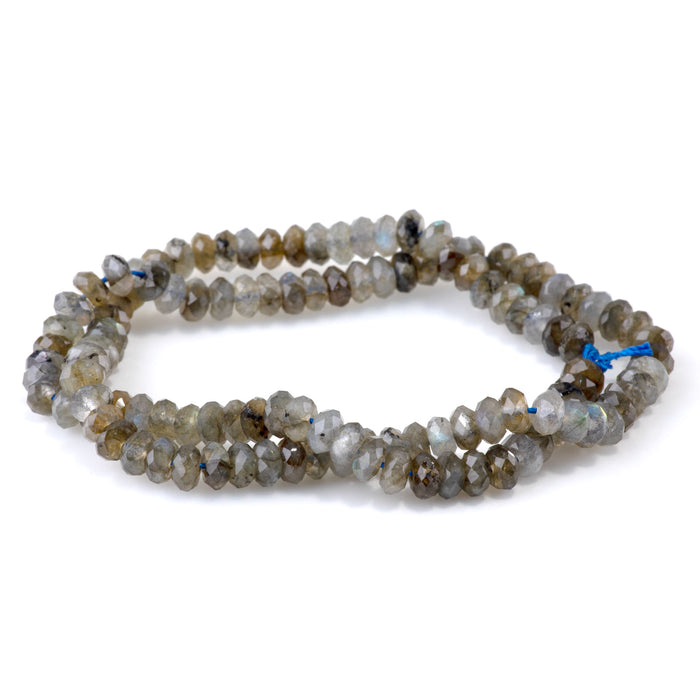 Labradorite 3x6mm Faceted Rondelle A Grade - 15-16 Inch