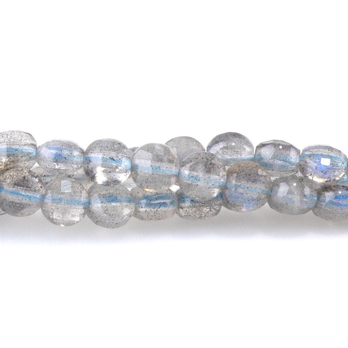 Labradorite 4mm Coin Faceted AAA Grade - 15-16 Inch