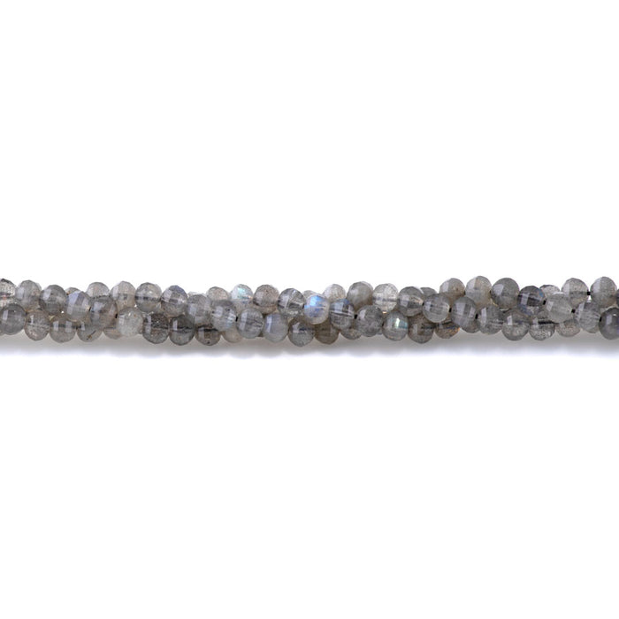 Labradorite 4mm Faceted Lantern A Grade - 15-16 Inch