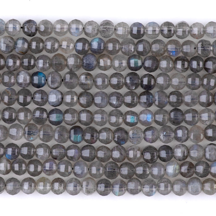 Labradorite 4mm Faceted Lantern A Grade - 15-16 Inch