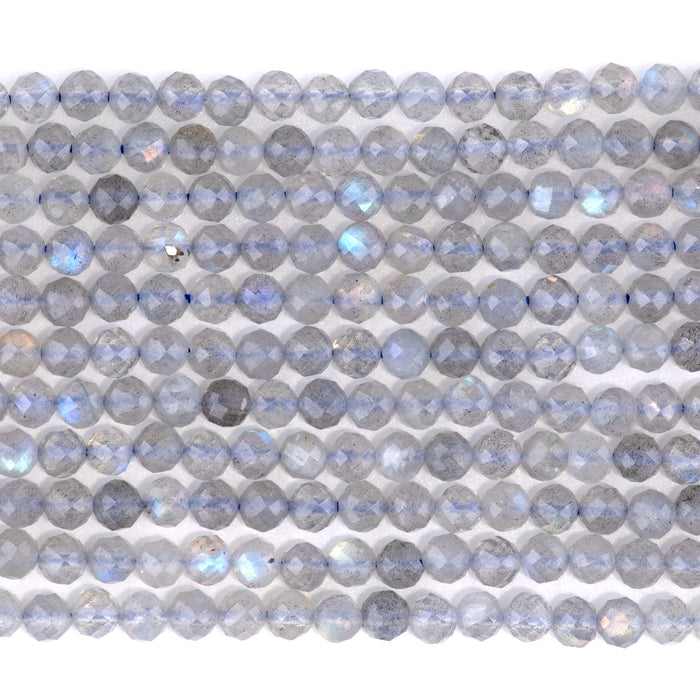 Labradorite 4mm Microfaceted Round AAA Grade - 15-16 Inch
