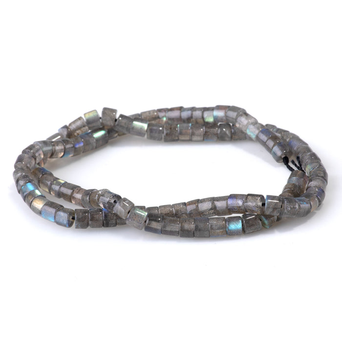 Labradorite 4x5mm Tube Beads AAA Grade - 15-16 Inch
