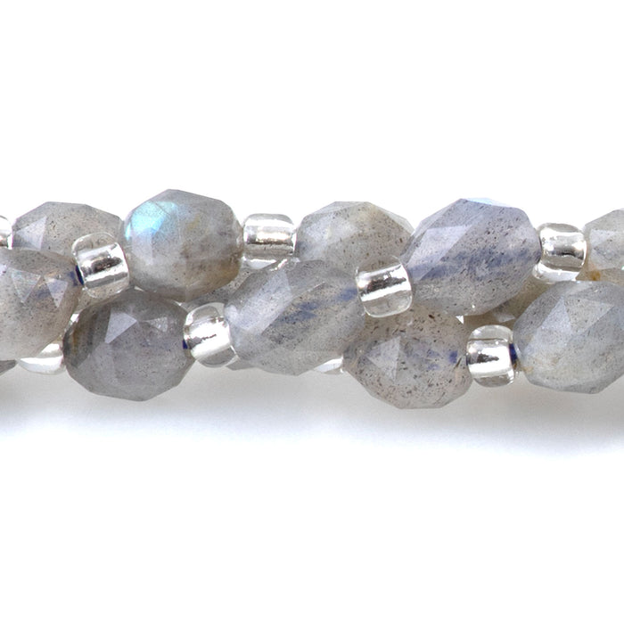 Labradorite 4x6mm Faceted Triangle Cut Rice A Grade - 15-16 Inch