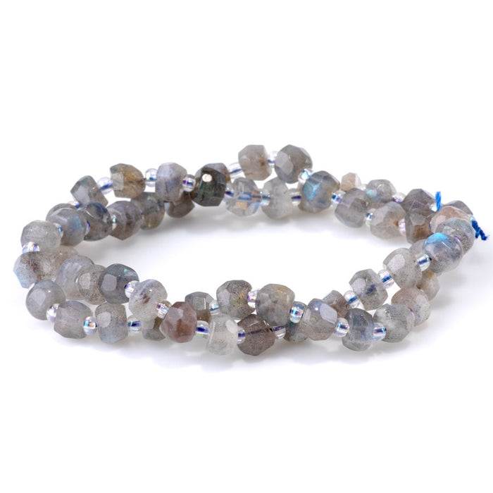 Labradorite 5x7mm Irregular Faceted Rondelle - 15-16 Inch