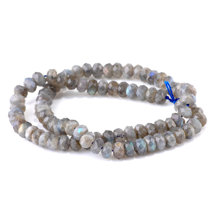 Labradorite 5x8mm Faceted Rondelle AA Grade - 15-16 Inch