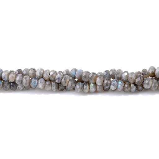 This is a Dakota Stones 5x8mm Labradorite Gemstone strand with AA grade faceted rondelle beads in 15-16 inch strand.