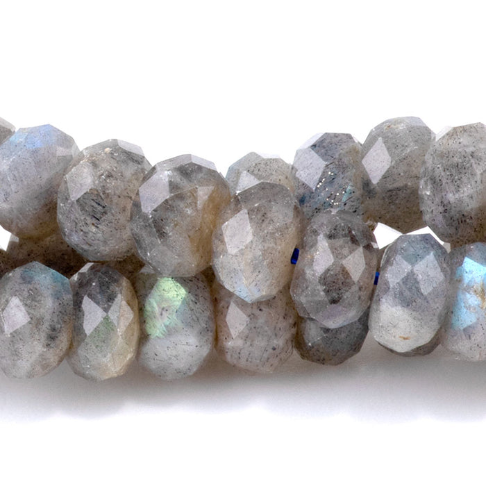 Labradorite 5x8mm Faceted Rondelle AA Grade - 15-16 Inch